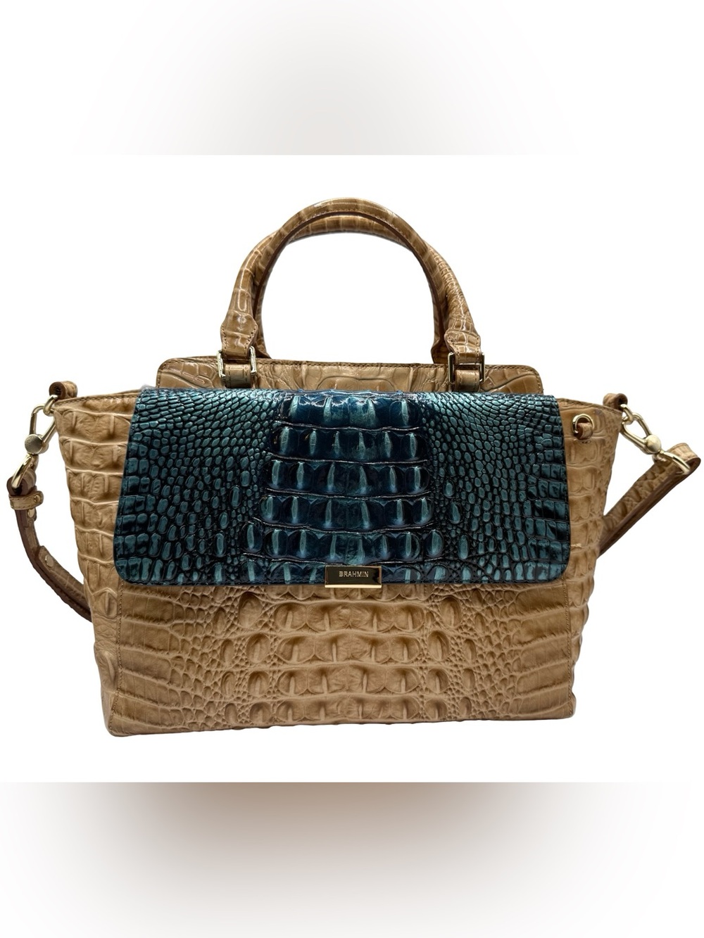 Brahmin Robin Satchel w/ Verdigris flap (interchangeable)